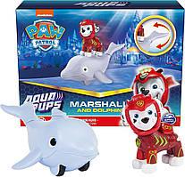 Фігурка щенячий патруль Маршал з дельфіном, Paw Patrol, Aqua Pups Marshall and Dolphin, Spin Master