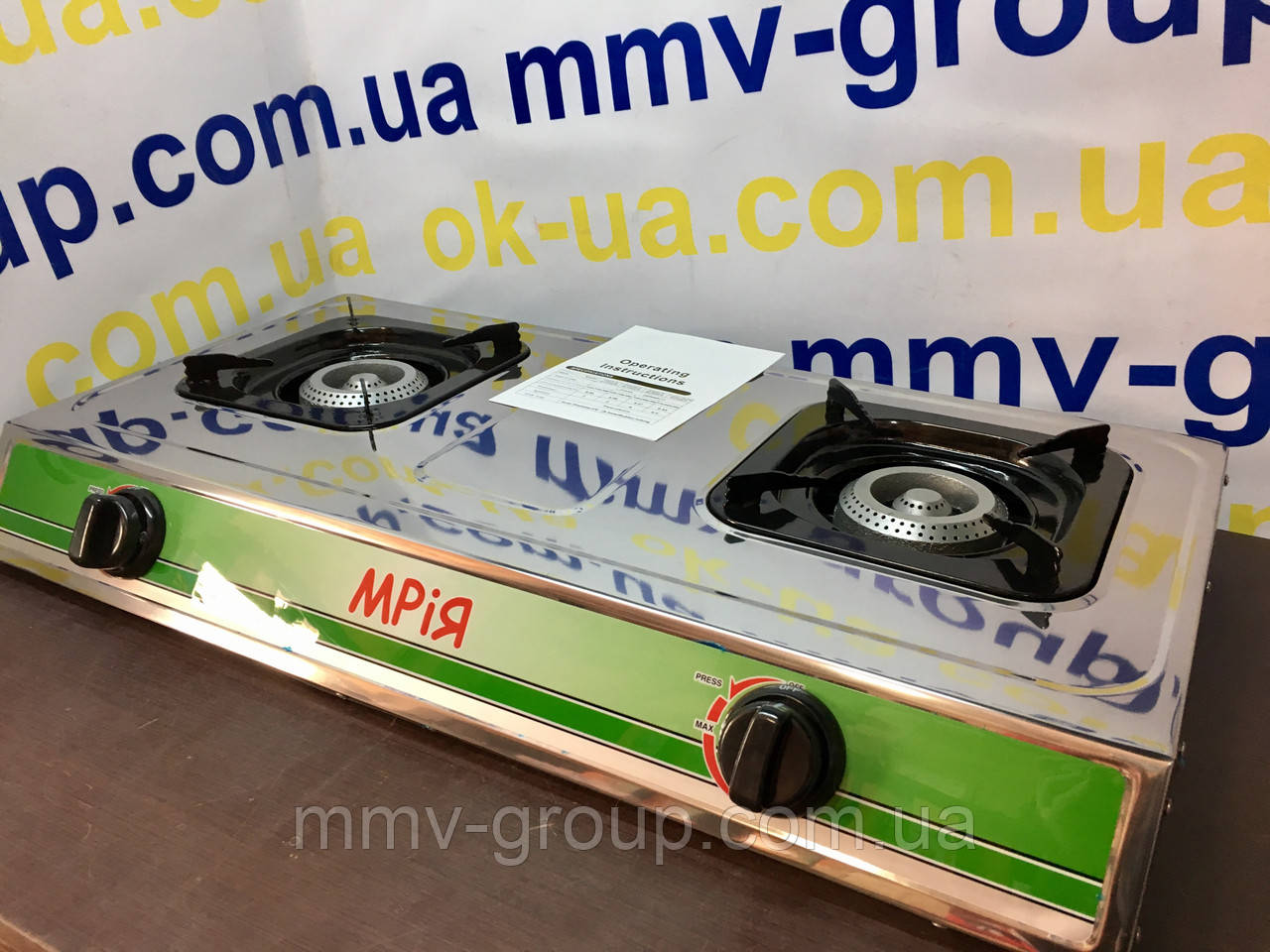 Плита газова Мрія 2 конф неіржавка сталь , фото 1