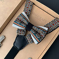 Набор I&M Craft галстук-бабочка и подтяжки для брюк в украинском стиле вышиванка (030303)