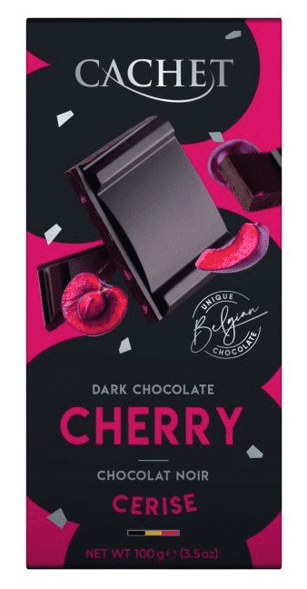 Шоколад Чорний Кашет Вишня Cachet Dark Chocolate Cherry 57% Какао 100 г Бельгія