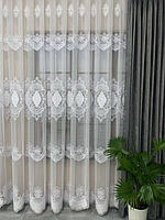 Біла тюль грек сітка з вишивкою та оксамитовою вставкою , прикрашена стразами і перлинами