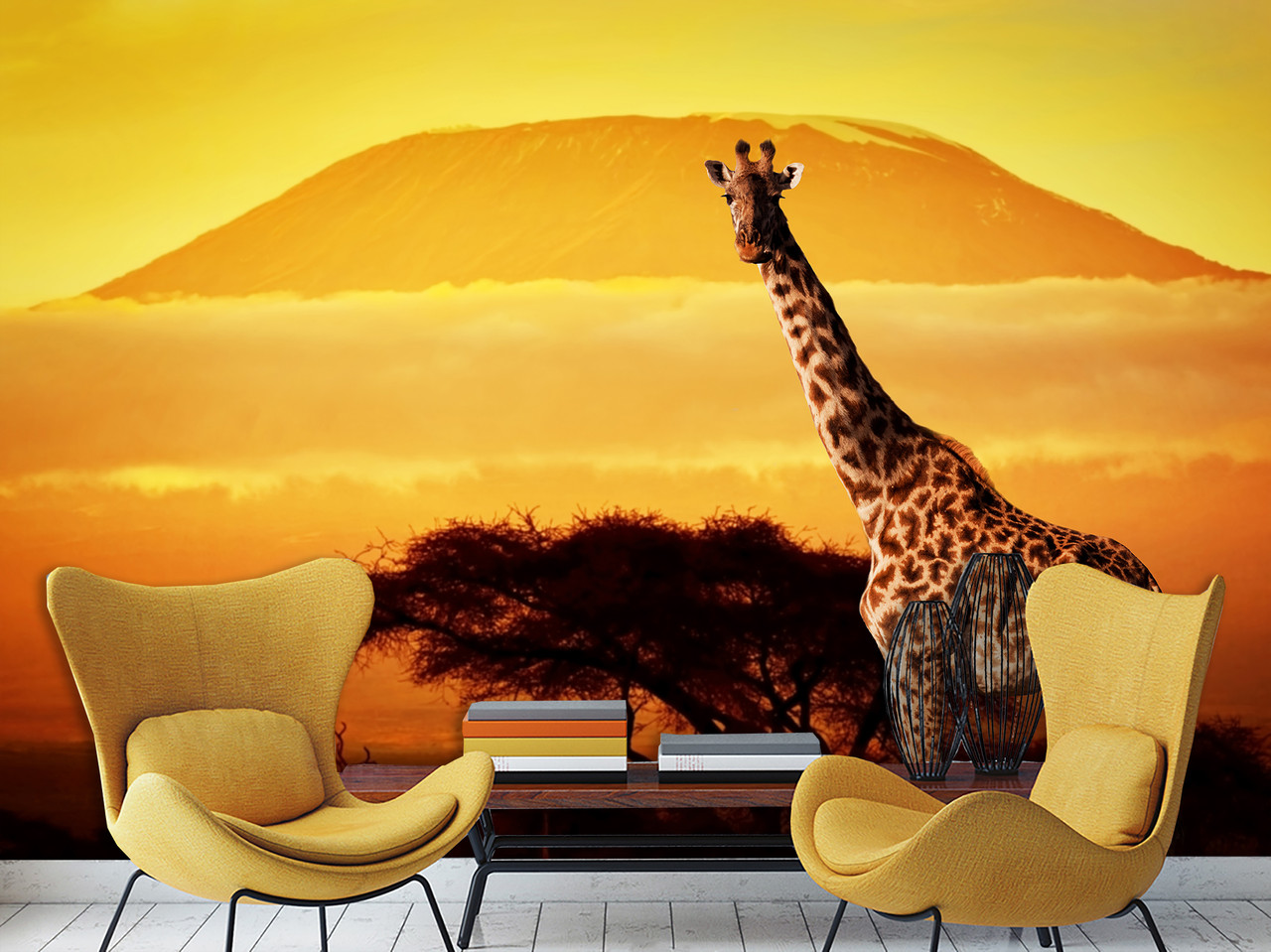 Дитячі фотошпалери на стіну самоклеюча плівка Oracal "Африка, жираф" , 3D фото шпалери, фото 1