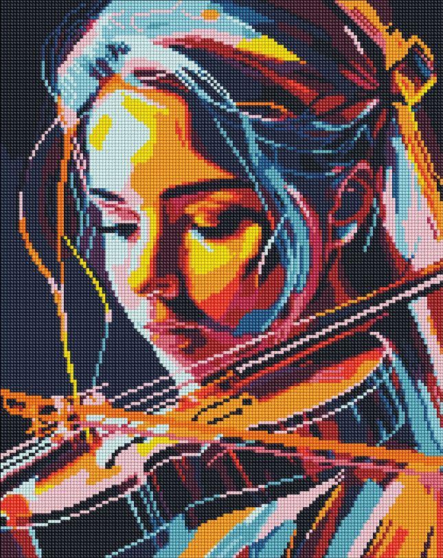 Алмазна мозаїка Ідейка Віртуозна скрипалька ©art_selena_ua (AMO7788) 40 х 50 см (На підрамнику)