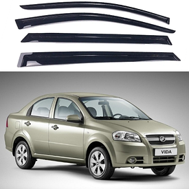 Дефлектори вікон вітровики на Chevrolet Aveo седан 2006- 2011 / ЗАЗ Vida седан 2012-2016