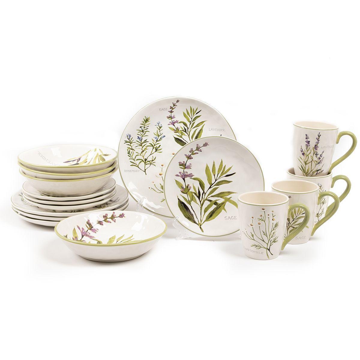 Сервіз столовий керамічний з малюнком на 4 персони, 16 предметів " Духмяні Трави" Certified International, фото 1