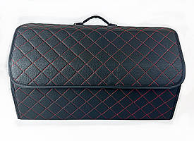 Органайзер для багажника автомобіля з кришкою, Екошкіра, Розмір L, Red square