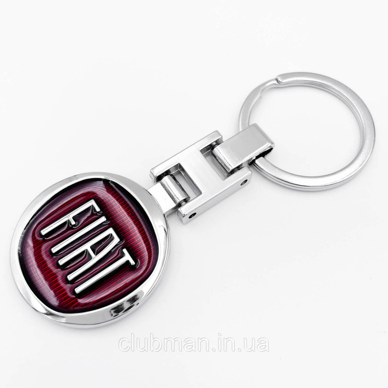 Брелок для ключів FIAT (Фіат) - Червоний + лого хром