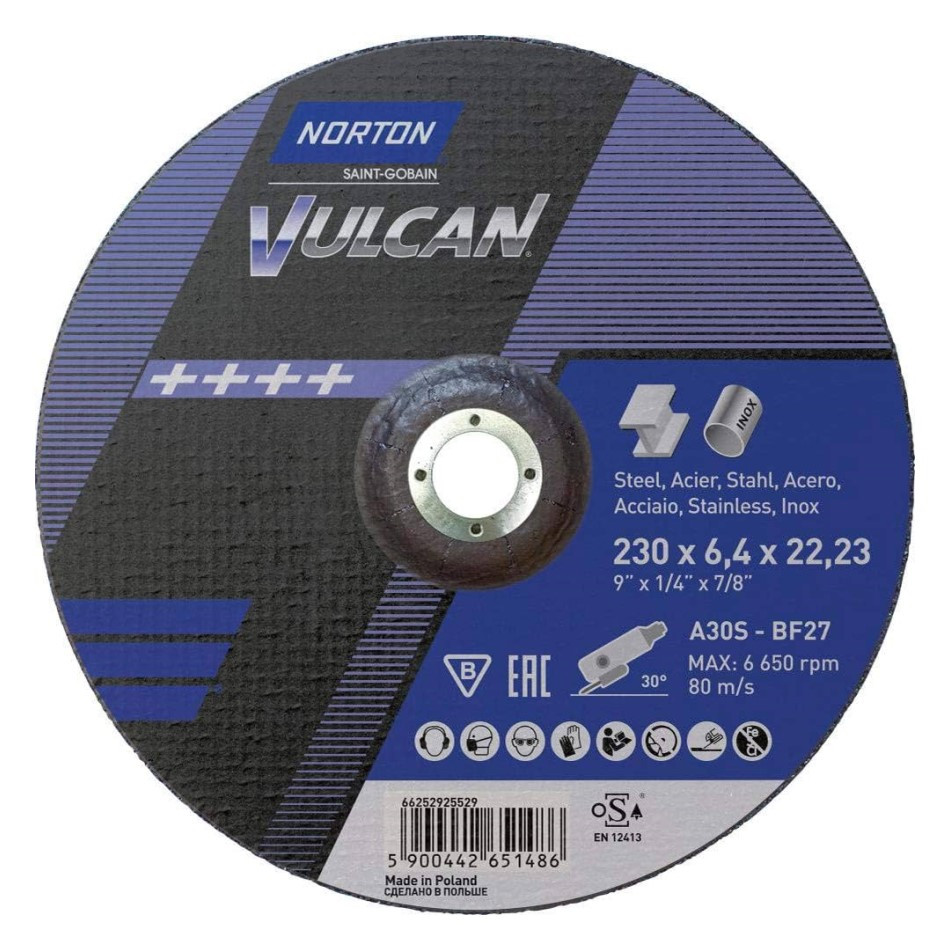 Зачисний круг Norton Vulcan Ø230 х 6.4 х 22.23 мм, фото 1