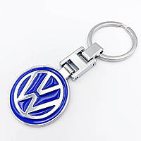 Брелок для ключей VOLKSWAGEN (Фольксваген) - Синий + лого хром