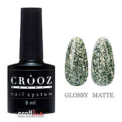 Гель-лак Crooz Blaze Gel №2 сіро-зелений з поталлю, 8 мл