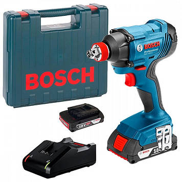 Акумуляторний ударний гайковерт Bosch Professional GDX 180-LI (2×2.0 Аг, зарядний пристрій)