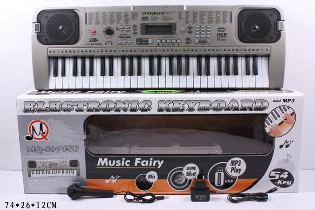 Дитячий синтезатор-піаніно з мікрофоном та MP3 MQ-807USB / працює від мережі