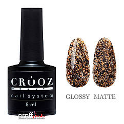 Гель-лак Crooz Blaze Gel №4 коричнево-чорний з поталлю, 8 мл