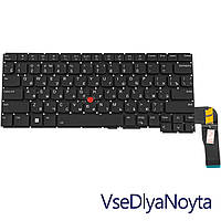 Клавиатура для ноутбука LENOVO (ThinkPad: E14 Gen 5) rus, black, без фрейма, подсветка клавиш (ОРИГИНАЛ)