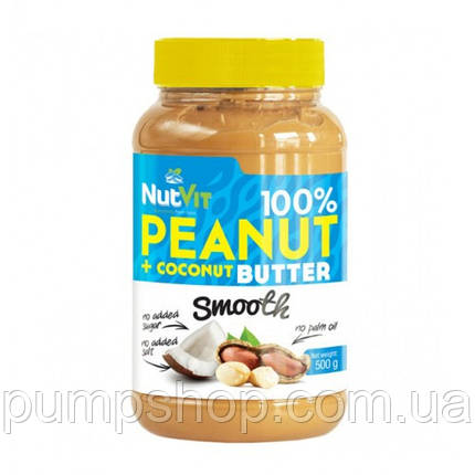 Арахісова паста з додаванням кокоса Peanut + Coconut Butter OstroVit-500 грамів, фото 2