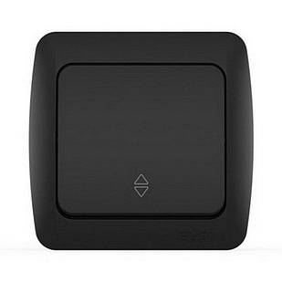 Вимикач ALSU чорний мат 1-клавішний прохідний