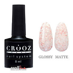 Гель-лак Crooz Blaze Gel №6 сріблясто-рожевий з поталлю, 8 мл