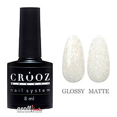 Гель-лак Crooz Blaze Gel №7 сріблястий з поталлю, 8 мл
