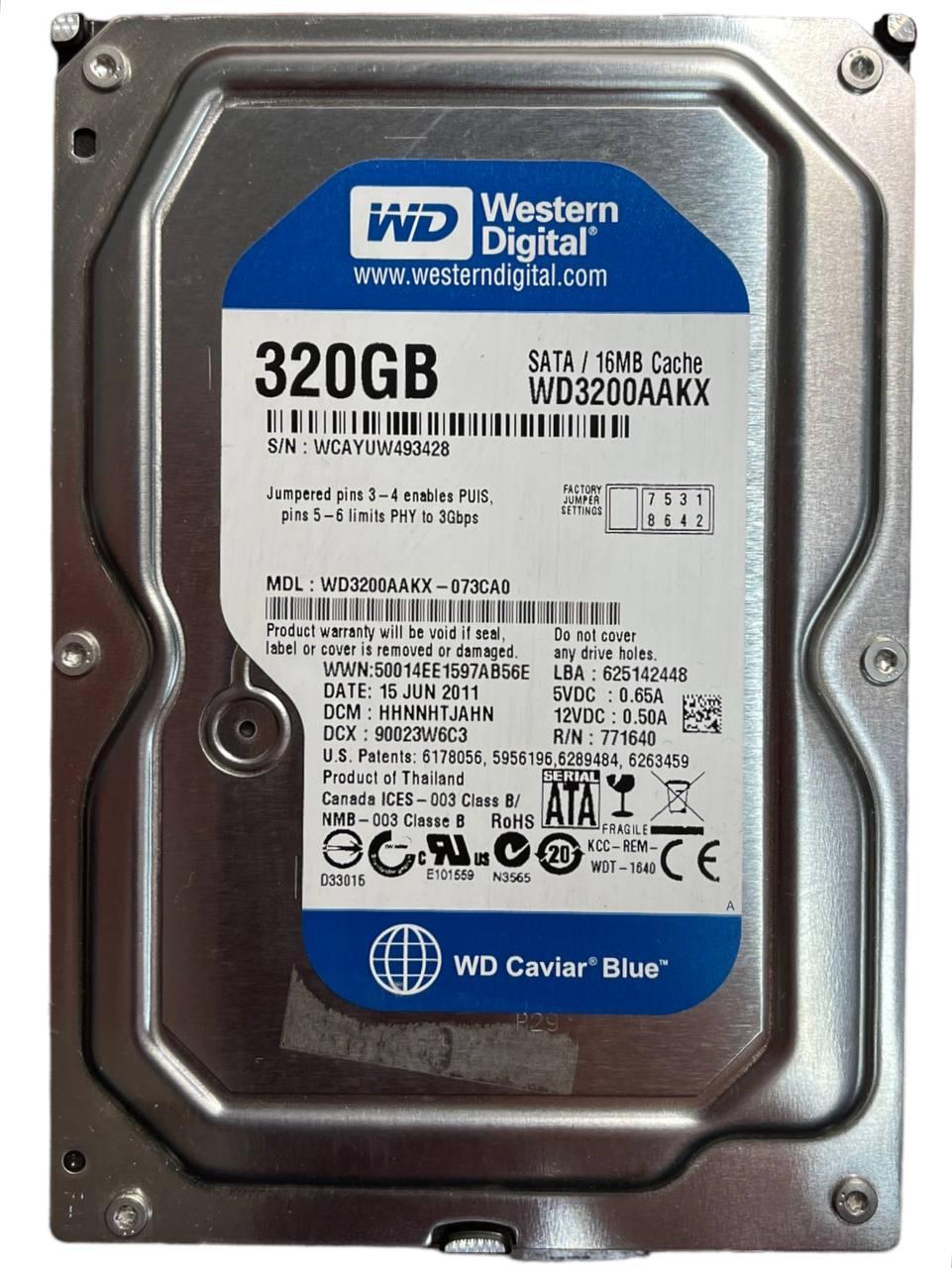 Жорсткий диск 3.5" 320GB Western Digital Blue | WD3200AAKX | 7200 об/хв | SATA III