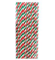 Коктейльні трубочки "Lines red&green", 25 шт