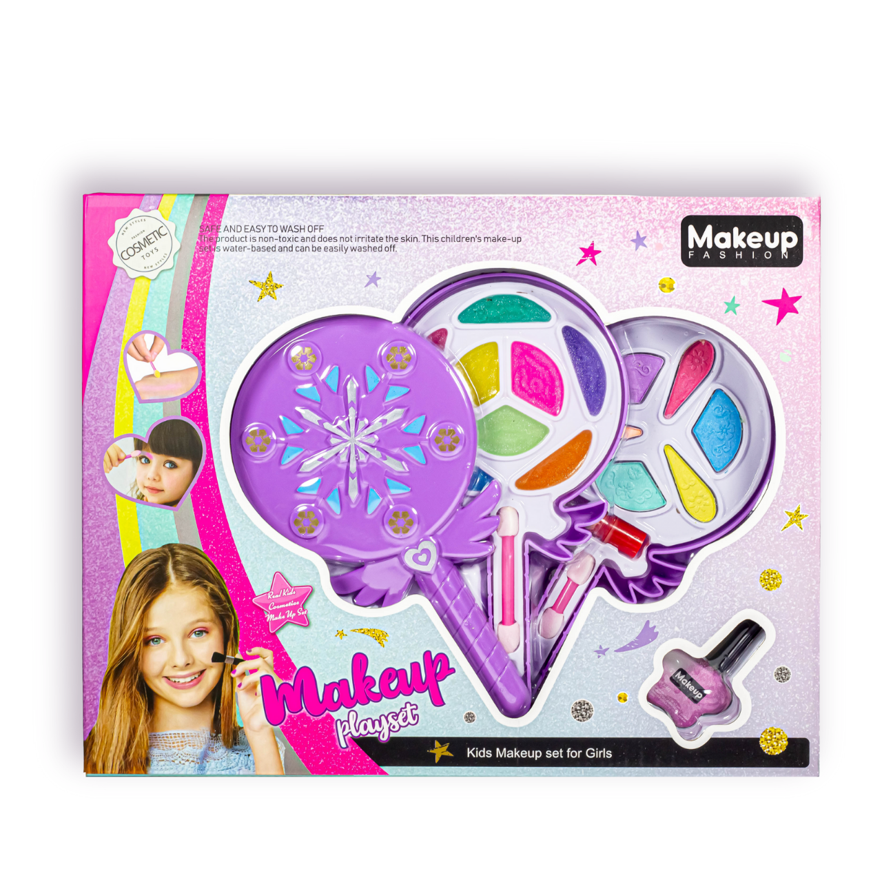 Подарунковий набір декоративної косметики для дівчат Makeup Fashion Playset, Фіолетовий чупа чупс, фото 1