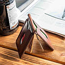 Чоловічий шкіряний затискач для грошей і карт Grand Cognac Crazy Horse, ручна робота, фото 6