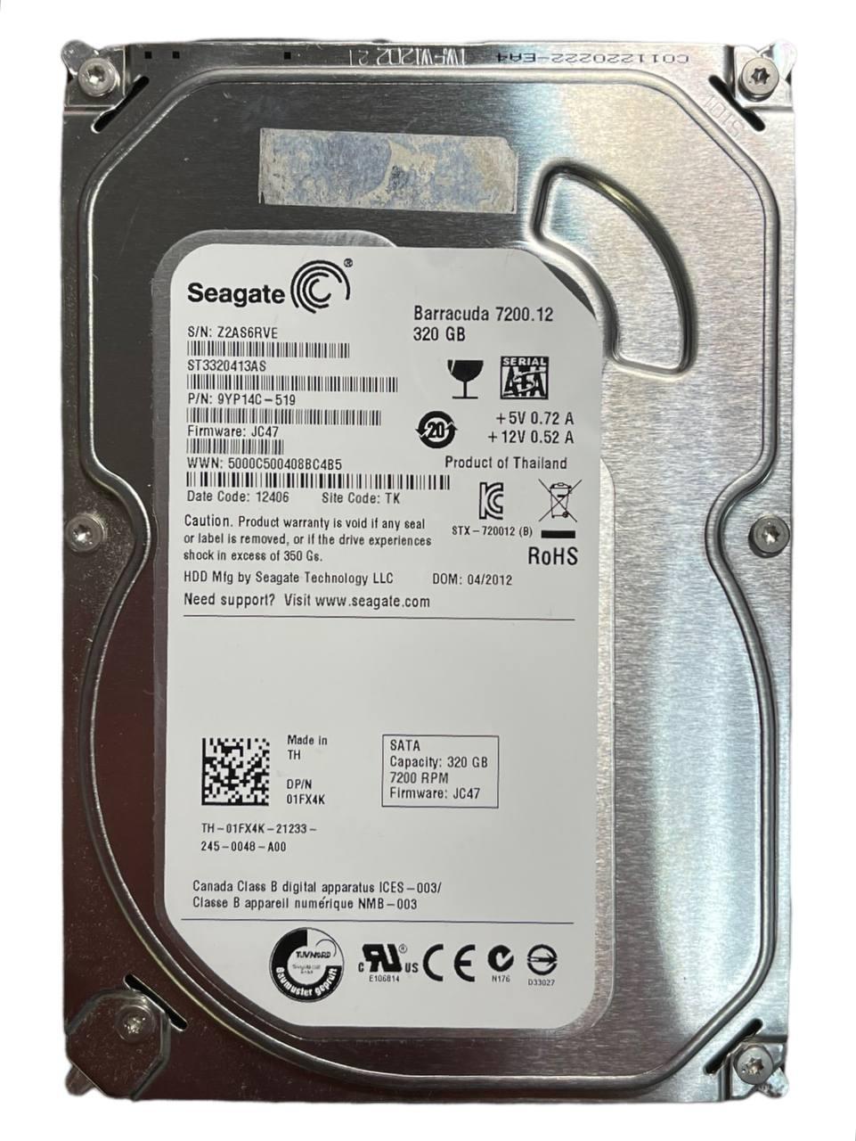 Жорсткий диск 3.5" 320GB Seagate Barracudа | ST3320413AS | 7200 об/хв | 16MB | SATA III