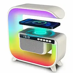 Ночник акумуляторний RGB G3 з бездротовою зарядкою та Bluetooth колонкою 3W Smart Light Sound Machine