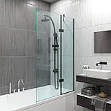 Штора для ванної зі скла . Скляні штори для ванни . Душові шторки на кутову ванну., фото 4