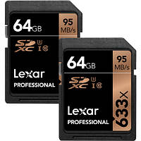 Карта памяти Lexar Professional 64GB UHS-I SDXC Memory Card (U3)