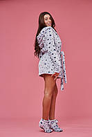 Махровий жіночий халат SweetJama короткий Зіркове небо