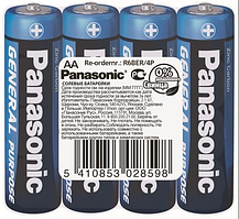 Батарейка Panasonic General Purpose вугільно-цинкова AA(R6) плівка, 4 шт.