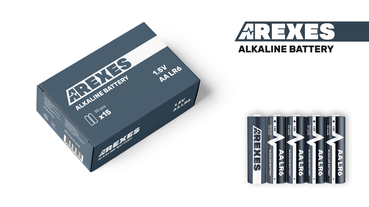 Батарейка LR6/AA 1.5v Arexes алкалінова (60шт в упаковці)
