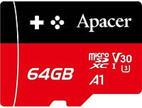 Apacer Карта памяти microSD 64GB C10 UHS-I U3 A1 R100/W80MB/s Baumar - То Что Нужно