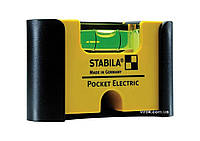 Рівень - міні STABILA Pocket Electric PRO для електриків магнітний, 1 капсула, кріп-чохол 7 х2 х4 см Baumar -