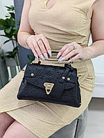 3Сумка женская Луи Витон через плечо, клатч Louis Vuitton мини черная стегана