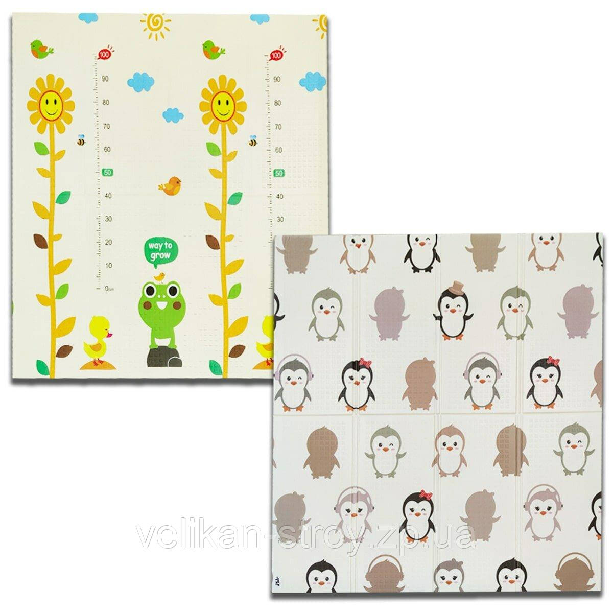 Дитячий складаний розвиваючий термо килимок "Пінгвіни | Ростомір" 175х155х1см без сумки (252) SW-00000298