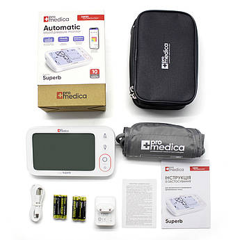 Тонометр автоматичний з адаптером з Type-C Promedica Superb на плече, апарат для тиску, точный тонометр. тискомір