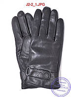 Подростковые кожаные перчатки с махровой подкладкой - №J2-2