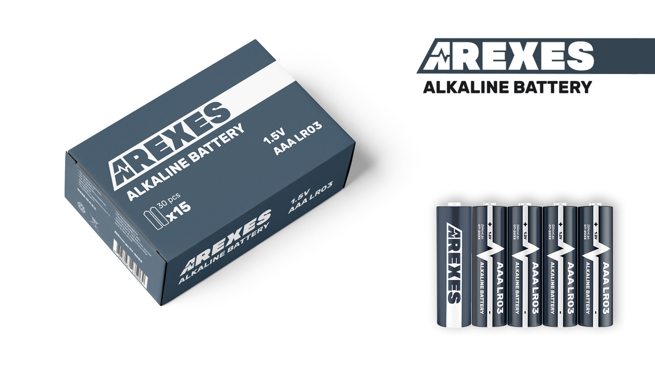 Батарейка LR03/AAA 1.5v Arexes алкалінова (60шт в упаковці)