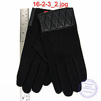 Мужские трикотажные перчатки с плюшевой подкладкой - №16-2-3
