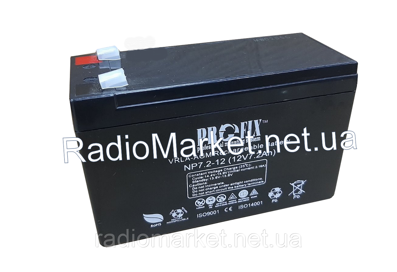 Акумулятор ProFix VRLA-AGM, 12V 7.2Ah (NP7.2-12), фото 1
