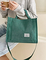 Новая модная вельветовая сумка Сине-зеленый