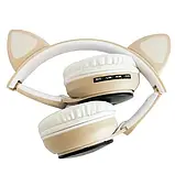 Детские наушники беспроводные “Wireless earphone ST77M” Бежевые, наушники с ушками Бежевый, фото 2