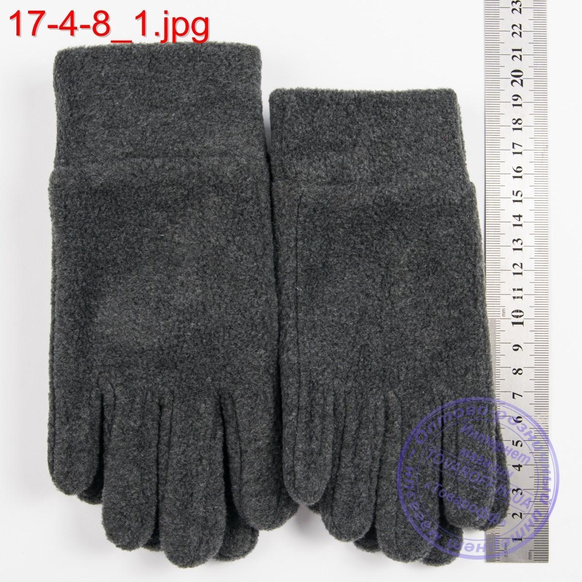 Підліткові флісові рукавички без підкладки сірі - №17-4-8
