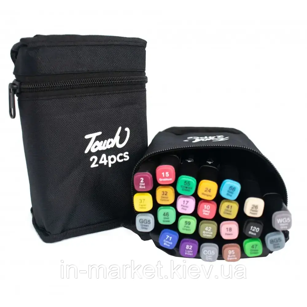 Набір двосторонніх маркерів 24 шт для скетчинга і малювання, фото 1