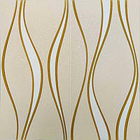 Самоклеюча 3D панель золоті хвилі 700x700x5мм (194) SW-00000766