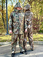 Військовий костюм дощовик піксель, Маскувальний тактичний комплект від дощу штани та куртка на блискавці vsk