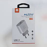 Зарядний пристрій Wuw C145 3.0A 20W Fast Charger Type C PD Біле, фото 3