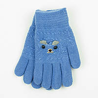 Двойные шерстяные перчатки для мальчика 4-6 лет - 19-7-55 - Голубой